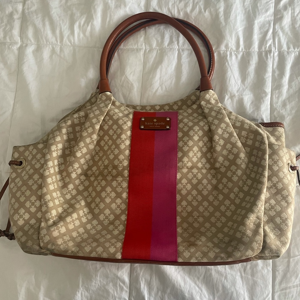 Kate ♠️Stevie Diaper Bag in Stucco